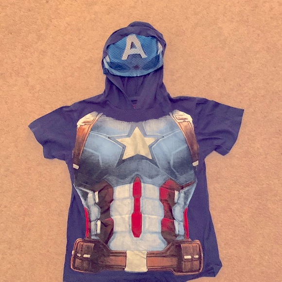 NWOT Captain America Civil War Youth size small costume hooded T-shirt - Picture 1 of 3